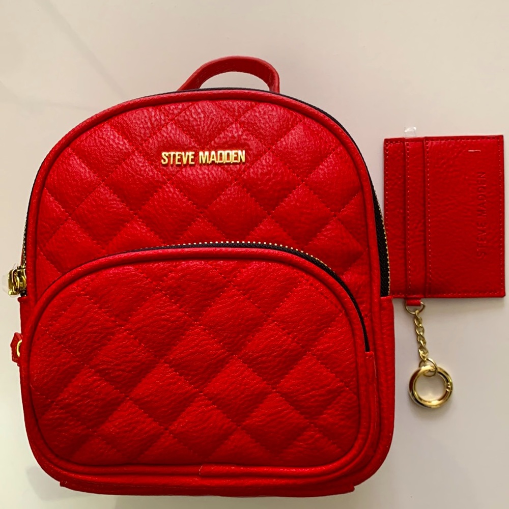 STEVE MADDEN - Red mini backpack with matching wallet